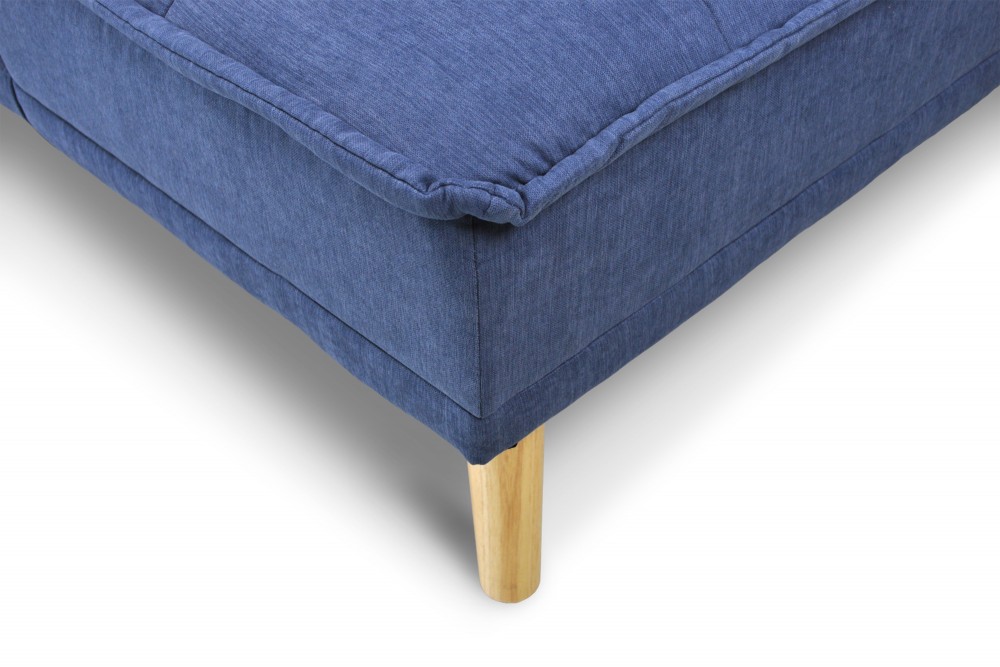 Divano letto clic clac in tessuto vellutato blu, divano 3 posti mod. Bart Arredo