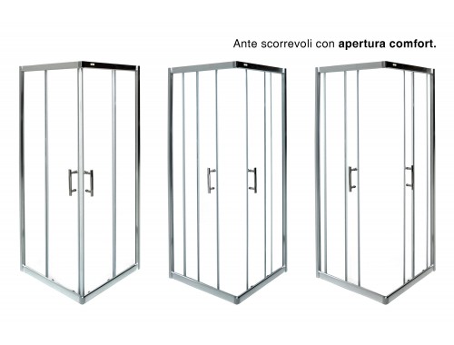 Box doccia angolare 70×70 Bamboo, cabina doccia in cristallo trasparente 5 mm Arredo