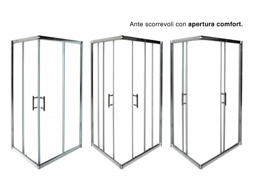 Box doccia angolare 70×90 Baloo, cabina doccia in cristallo trasparente 5 mm Arredo