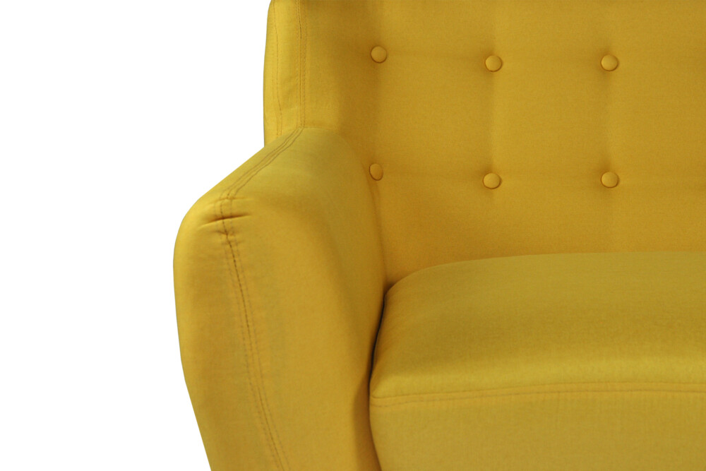 Divano 2 posti in tessuto giallo dallo stile scandinavo mod. Emily Arredo