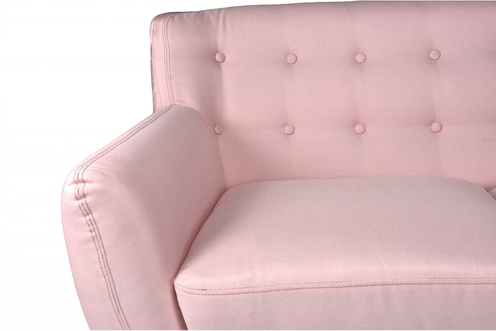 Divano 2 posti in tessuto rosa dallo stile scandinavo mod. Emily Arredo