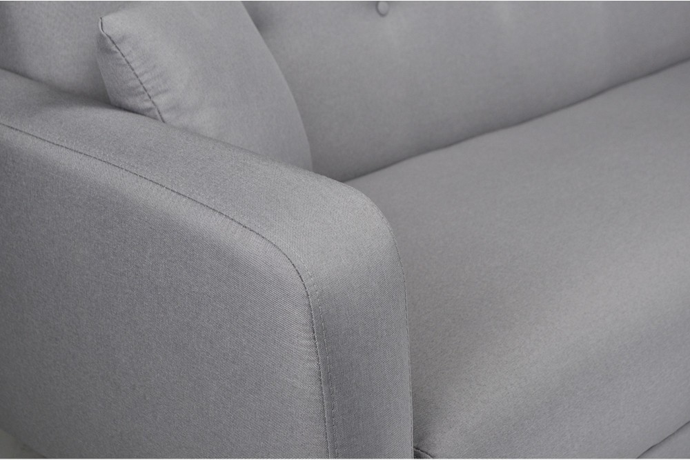 Divano letto clic clac in tessuto grigio, divano 3 posti mod. Henry Arredo