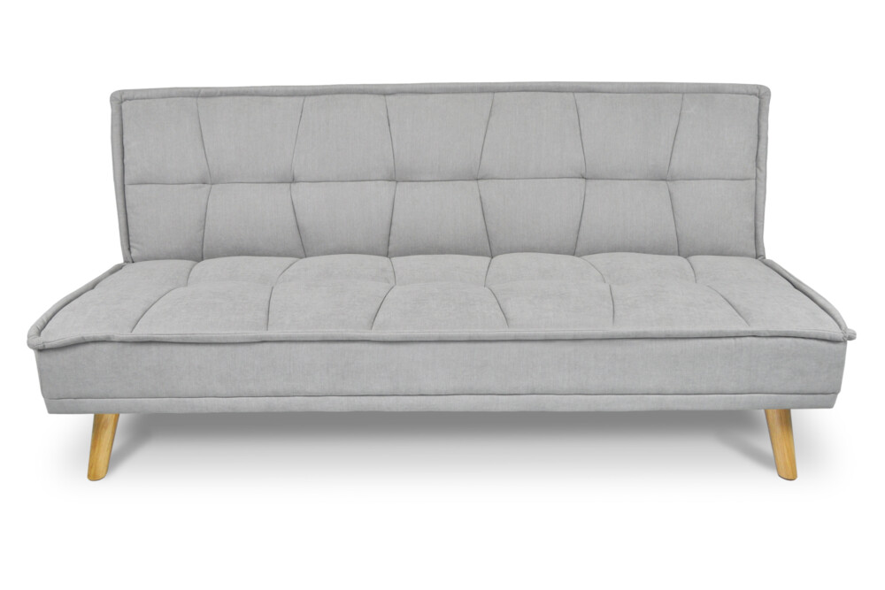 Divano letto clic clac in tessuto vellutato grigio, divano 3 posti mod. Bart Arredo