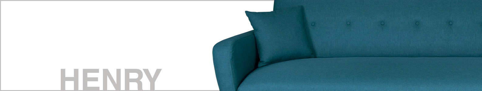 Divano letto clic clac in tessuto blu petrolio, divano 3 posti mod. Henry Arredo