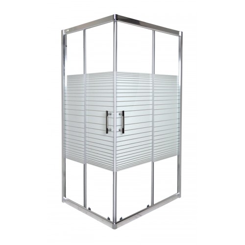 Box doccia angolare 70×70 Bamboo, cabina doccia in cristallo serigrafato 5 mm Arredo