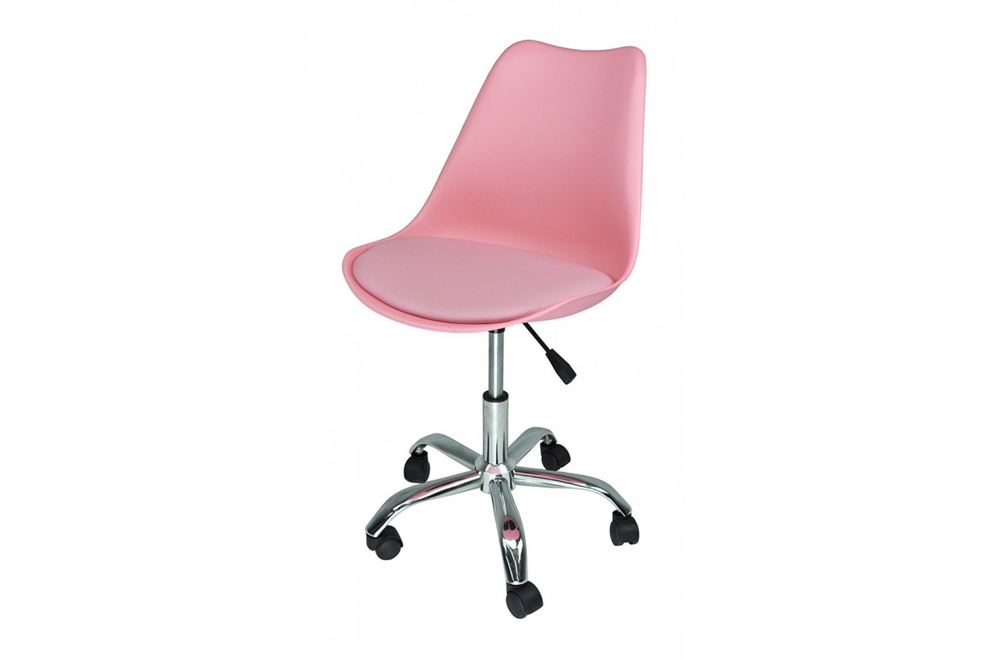 Sedia da ufficio girevole, sedia da scrivania rosa con rotelle mod