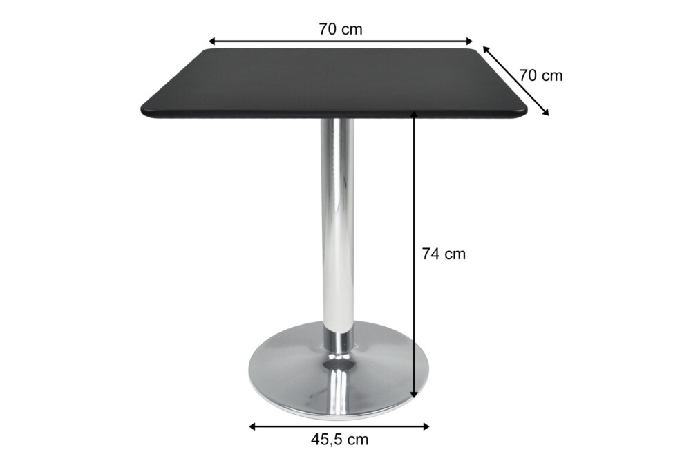 Tavolo quadrato 70×70 nero, tavolino da bar mod. Romeo Arredo