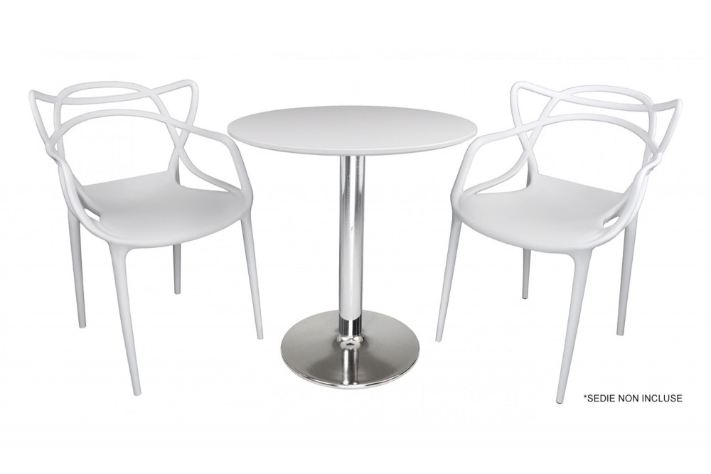 Tavolo rotondo 70 cm bianco, tavolino da bar mod. Romeo Arredo