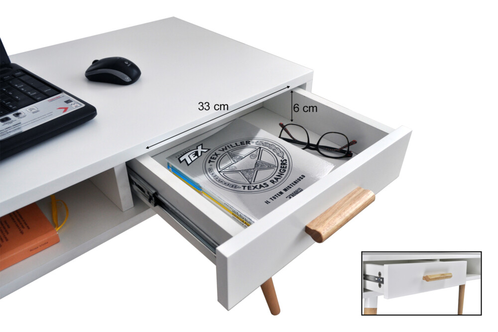 Consolle scrivania per cameretta e ufficio in stile nordico colore bianco Mobili