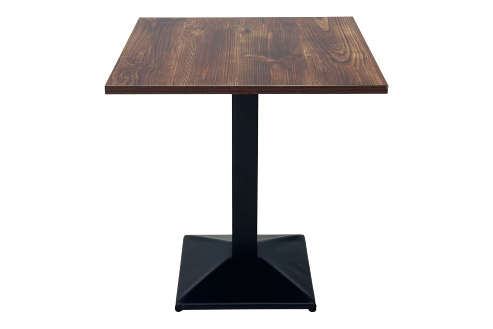 Tavolo quadrato 70×70 stile industriale con top in legno colore wengè mod. Clint Tavoli e Tavolini