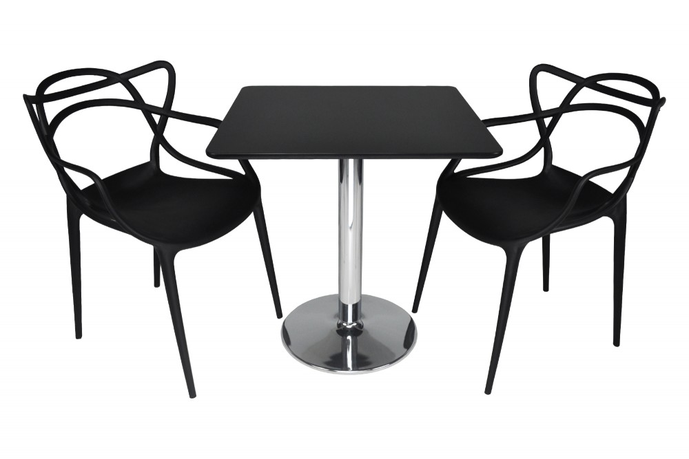Tavolo quadrato 70×70 nero, tavolino da bar mod. Romeo Arredo