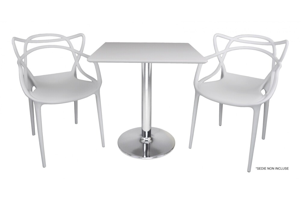 Tavolo quadrato 80×80 bianco, tavolino da bar mod. Romeo Arredo