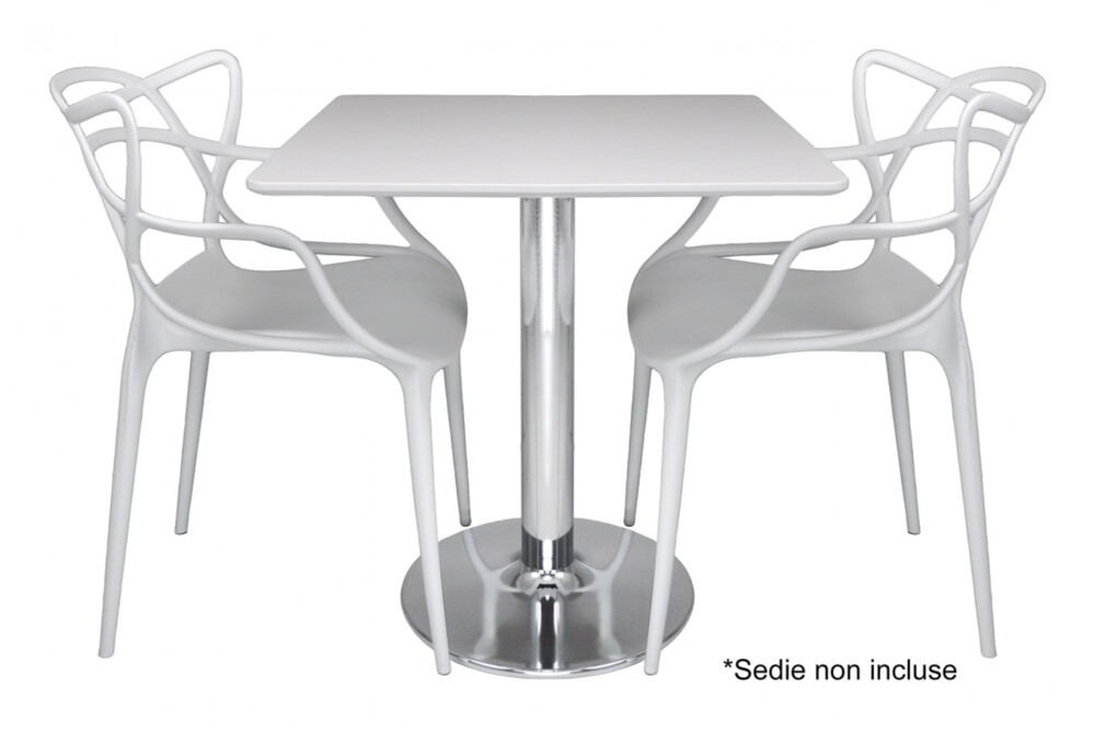 Tavolo quadrato 80×80 bianco, tavolino da bar mod. Romeo Arredo