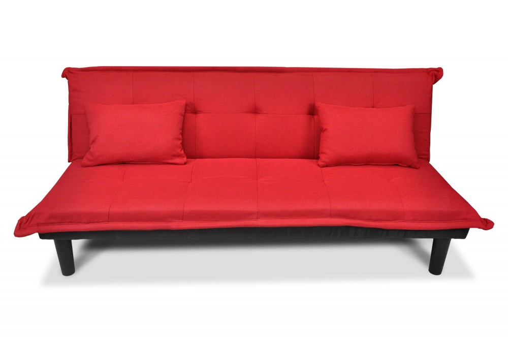 Divano letto clic clac in tessuto rosso – divanetto mod. Russell Arredo