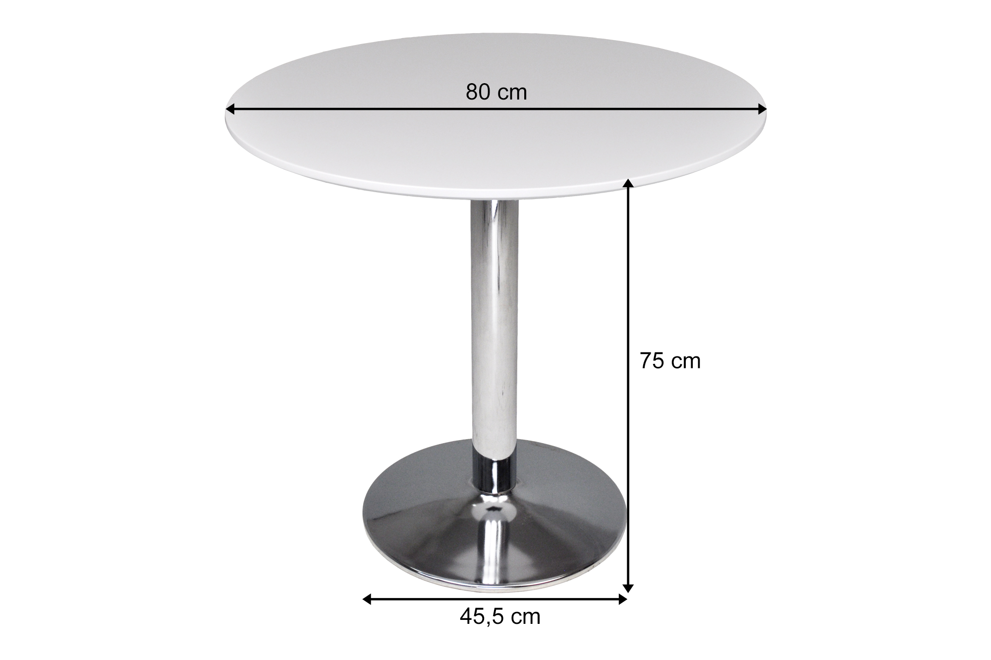 Tavolo rotondo 80 cm bianco, tavolino da bar mod. Romeo – Samira Italia