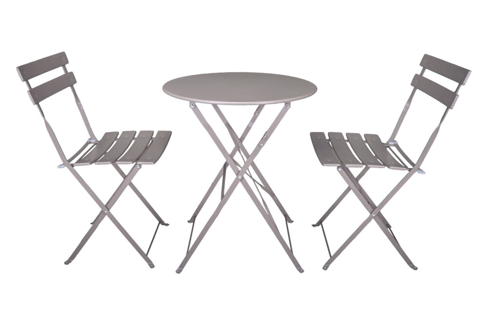 Set tavolo e sedie da giardino pieghevoli, set tavolo e sedie da esterno tortora mod. Positano Giardino