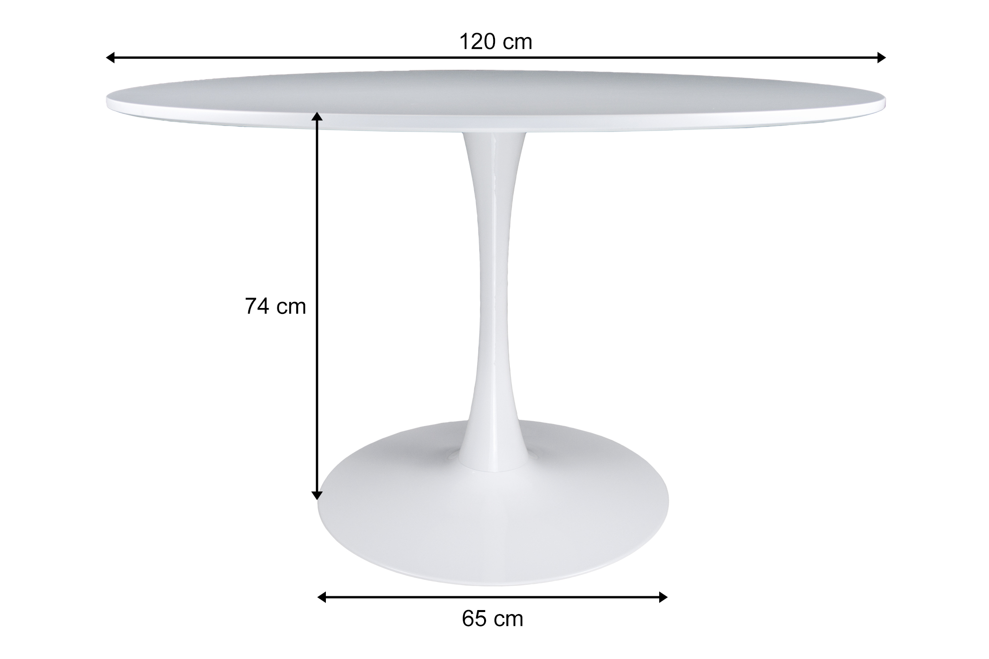 Tavolo rotondo 120 cm, tavolo da pranzo tondo bianco mod. Omar – Samira  Italia
