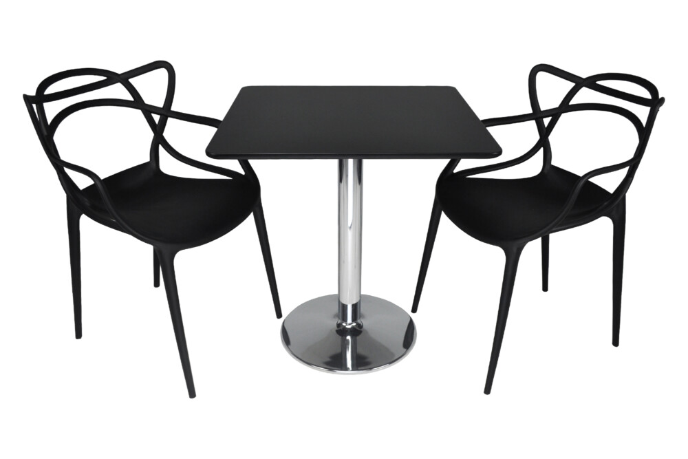 Tavolo quadrato 80×80 nero, tavolino da bar mod. Romeo Arredo