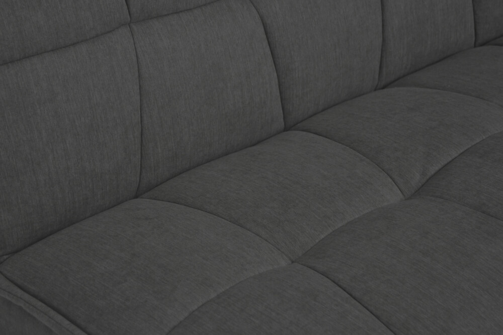 Divano letto clic clac in tessuto vellutato grigio scuro, divano 3 posti mod. Bart Arredo
