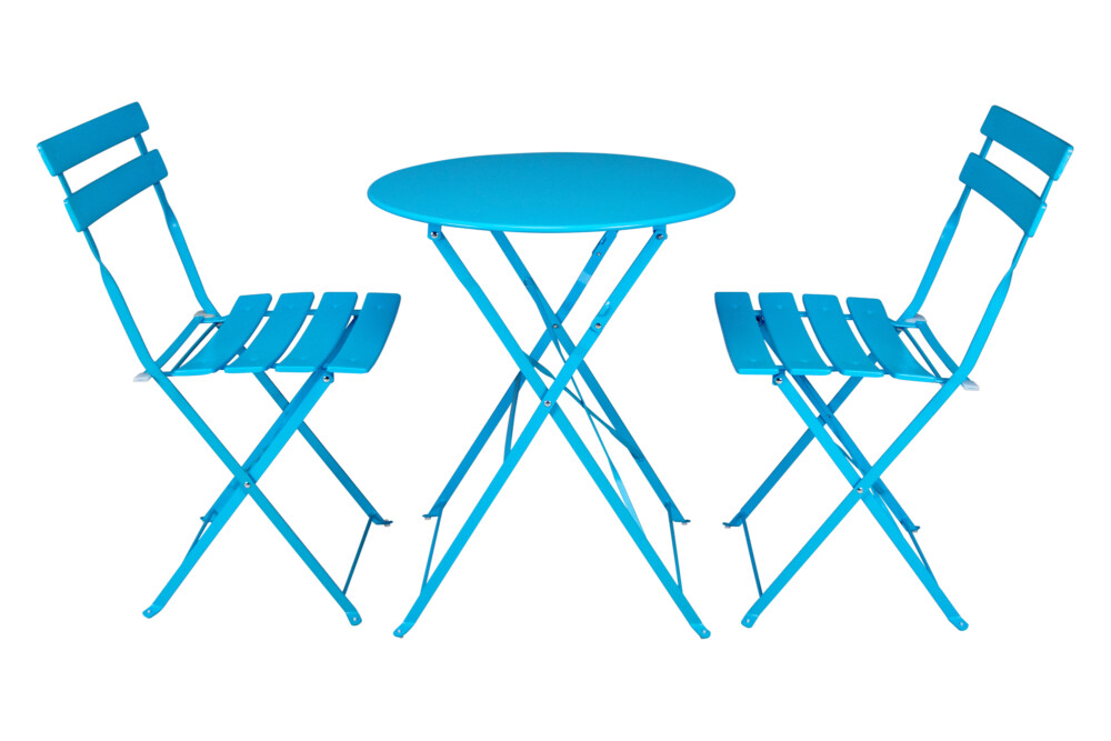 Set tavolo e sedie da giardino pieghevoli, set tavolo e sedie da esterno turchese mod. Positano Giardino