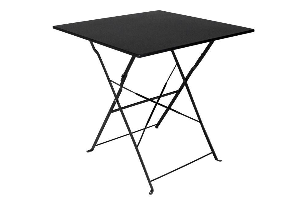 Tavolo pieghevole in metallo nero, tavolo richiudibile 70×70 mod. Sorrento Arredo