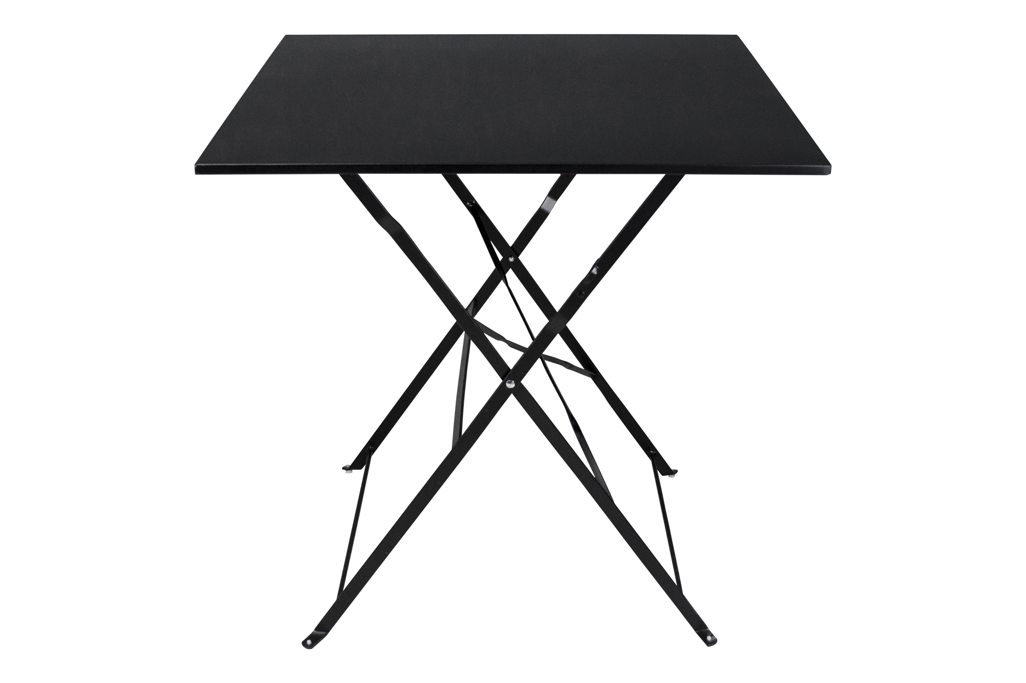 Tavolo pieghevole in metallo nero, tavolo richiudibile 70x70 mod. Sorrento  – Samira Italia