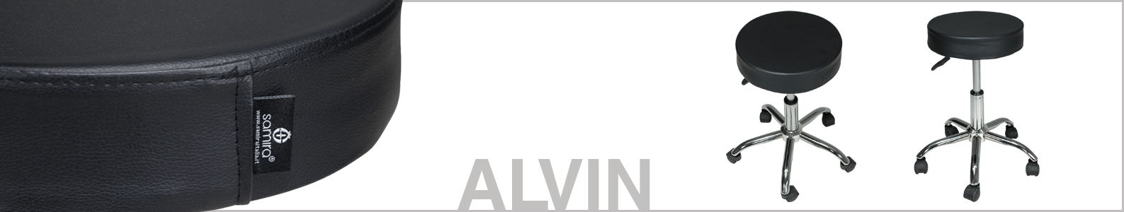 Sgabello professionale estetista in ecopelle, sgabello da ufficio mod. Alvin Alvin