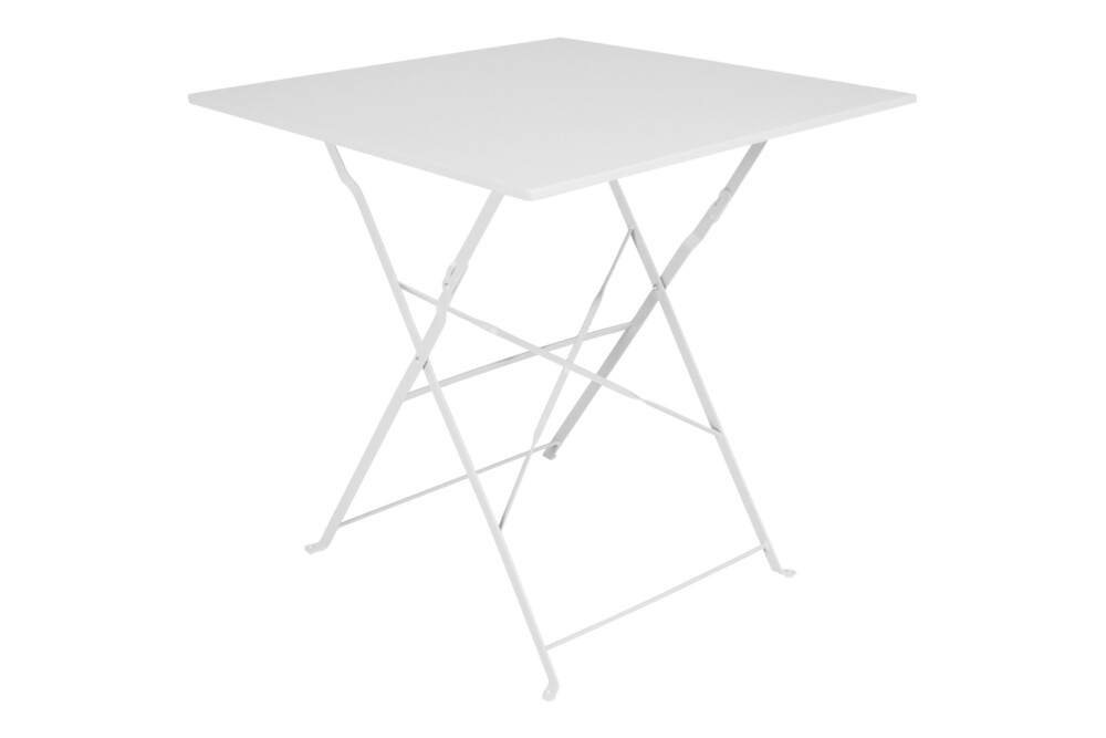 Tavolo pieghevole in metallo bianco, tavolo richiudibile 70×70 mod. Sorrento Arredo